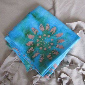 tie dyed & screen printed bandana